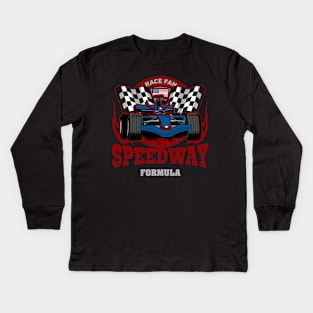 Formula Racing USA Race Fan Speedway Kids Long Sleeve T-Shirt